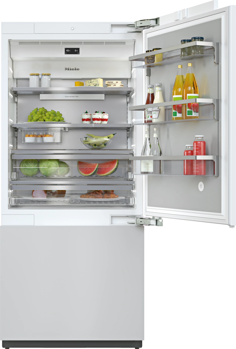 Built-in bottom mount fridge-freezer