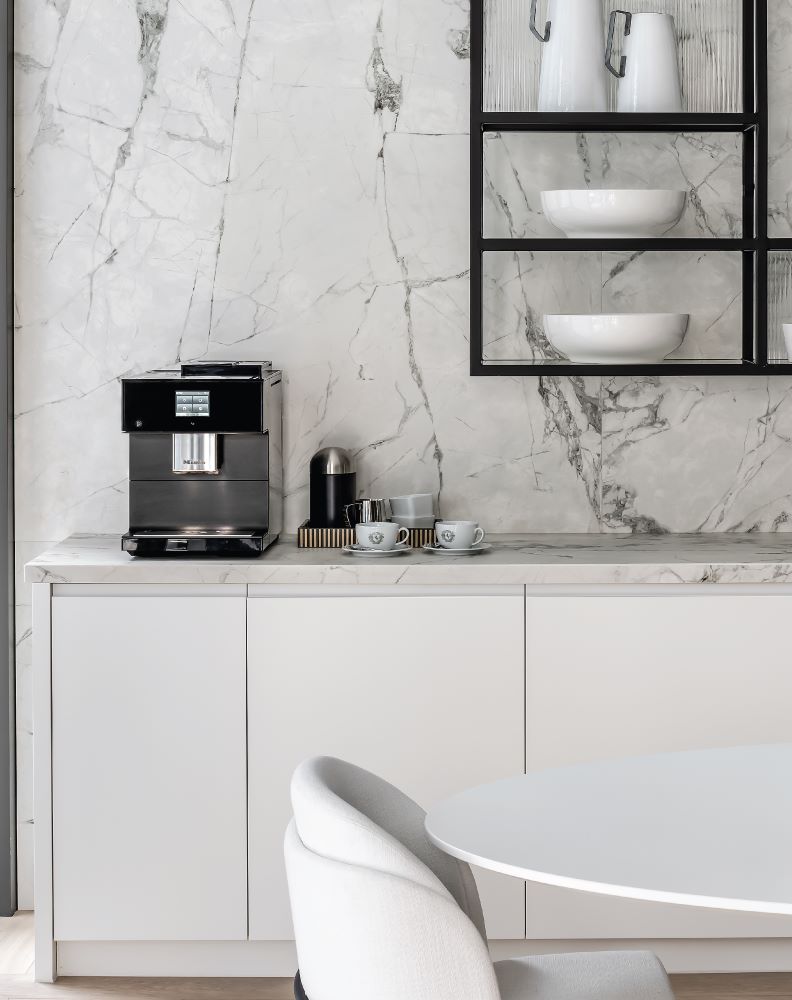 Remodeled kitchen featuring Miele appliances