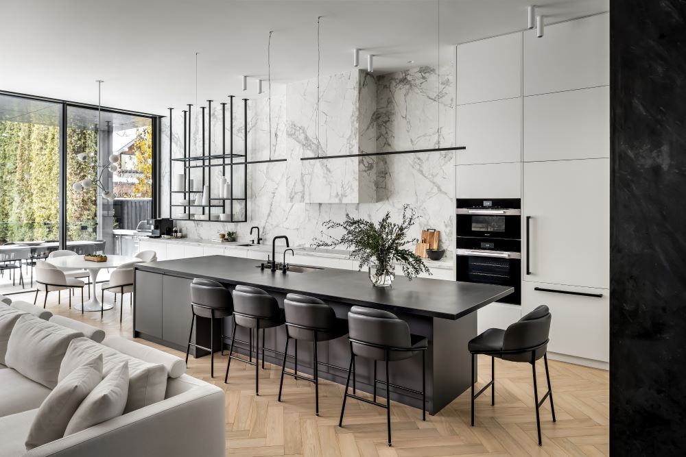 Cuisine rénovée avec électroménagers Miele