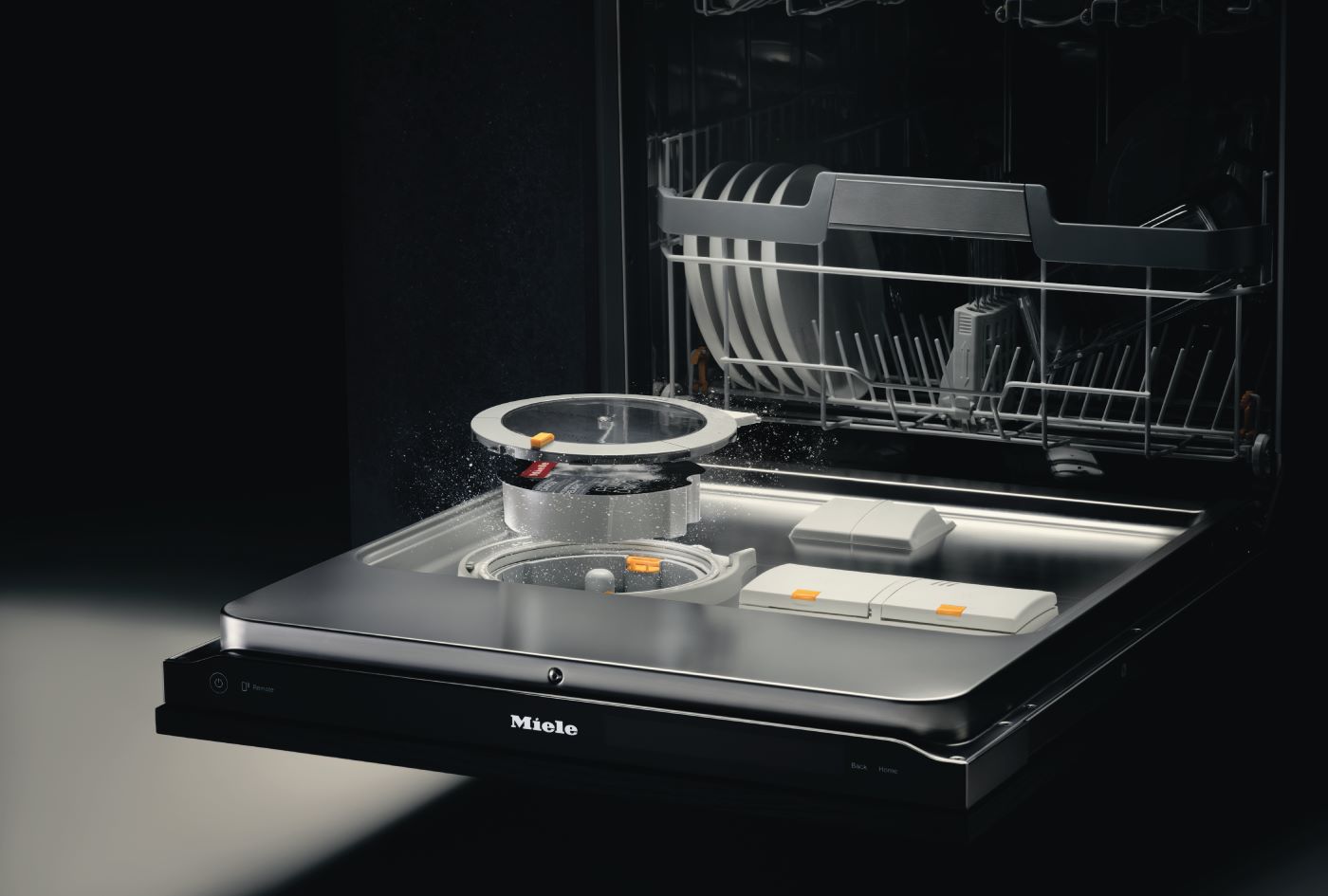 Close up Miele dishwasher