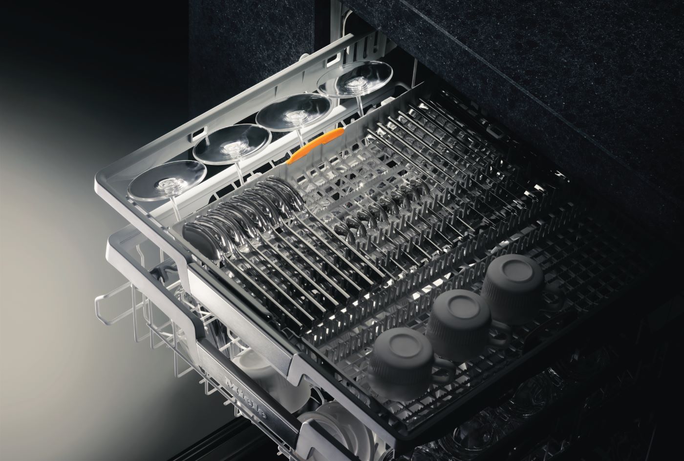 Close up Miele dishwasher