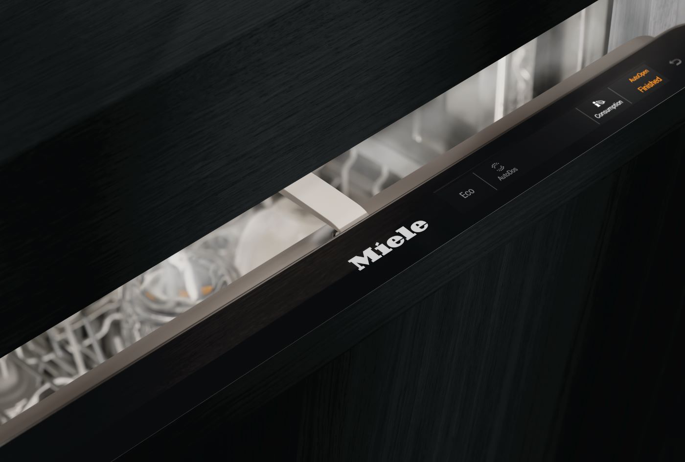 Close up Miele dishwasher