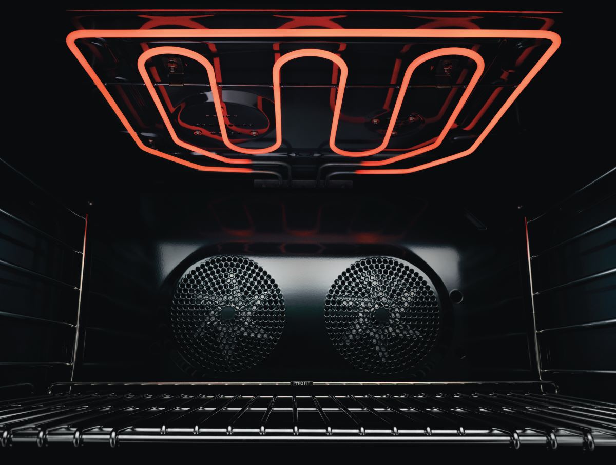 close up inside induction range